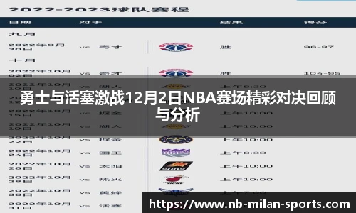 勇士与活塞激战12月2日NBA赛场精彩对决回顾与分析